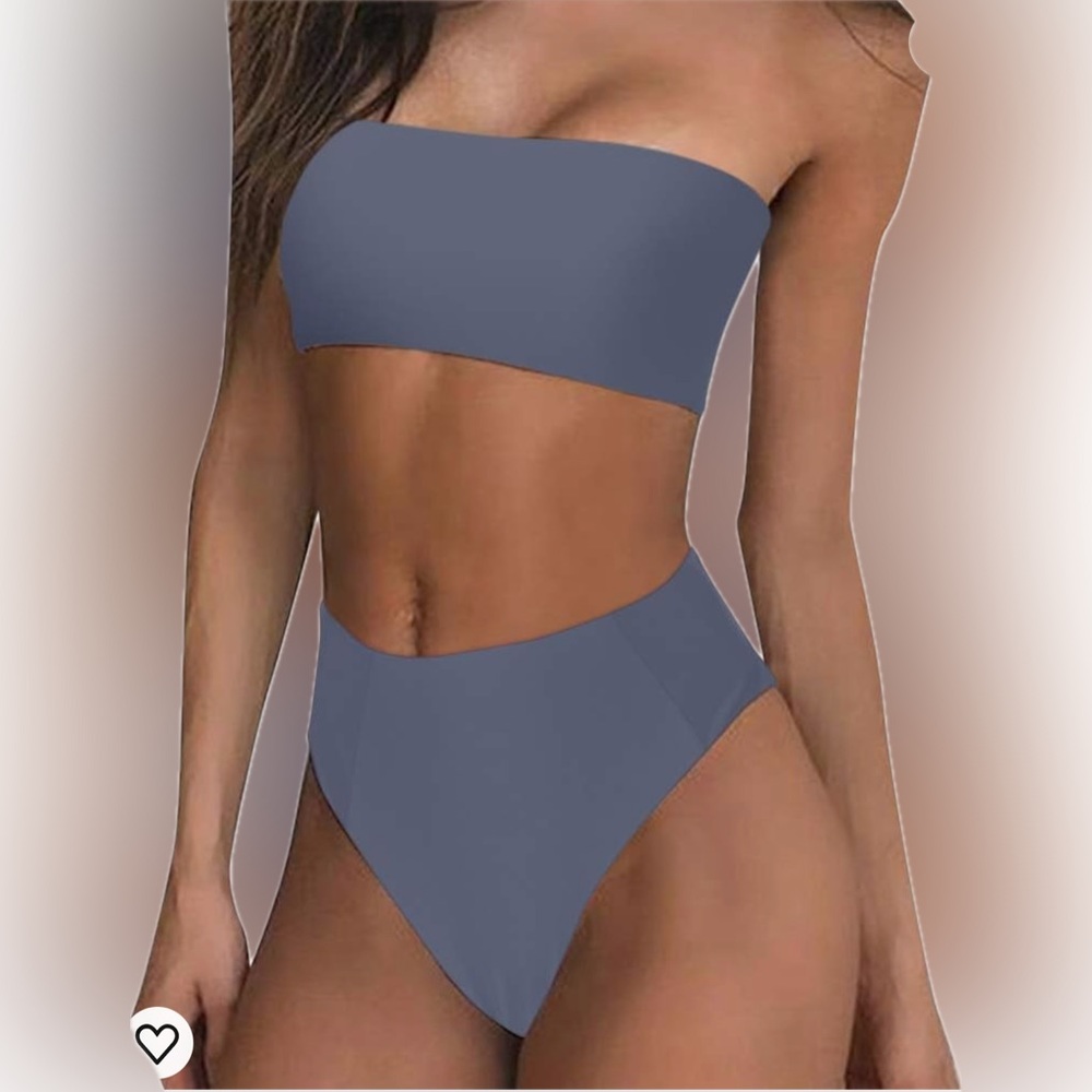 Strapless High Waist Bikini Swimsuit